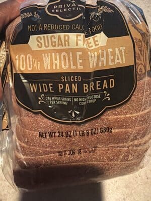 Private Selection Sugar Free 100% Whole Wheat Sliced Wide Pan Bread