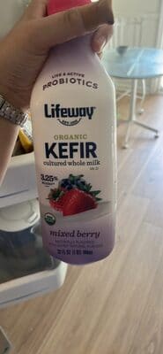 Lifeway Organic Kefir cultured whole milk mixed berry
