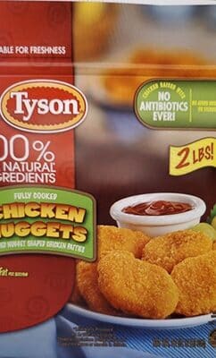 Tyson All natural frozen chicken nuggets