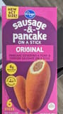 Kroger Sausage and pancake on a stick