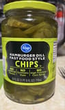 Kroger Hamburger, dill, fast food, style chips, pickles