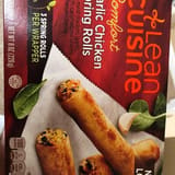 Lean Cuisine White meat chicken, garlic, spinach, caramelized onions & parmesan cheese spring rolls, garlic chicken
