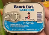 Beach Cliff Sardines served in water