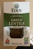 Eden Green Lentils, Dry, Organic