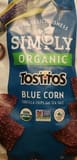 Frito Lay Organic Tostitos Blue Corn Tortilla Chips With Sea Salt