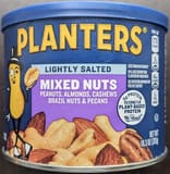 Planters Lightly Salted Mixed Nuts Peanuts, Almonds, Cashews Brazil Nuts & Pecans