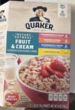 Quaker Instant Oatmeal Fruit & Cream