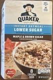 Quaker Instant Oatmeal Lower Sugar Maple & Brown Sugar