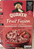 Quaker Fruit Fusion Instant Oatmeal Raspberry Strawberry