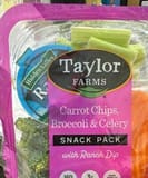 Taylor Farms Carrot chips, broccoli & celery snack pack