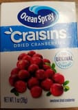 Ocean spray, craisins, sweetened dried cranberries, original
