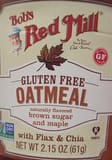 Bob's Red Mill Gluten Free Oatmeal naturally flavored brown sugar and maple with Flax & Chia