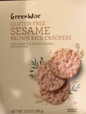 Greenwise Gluten-free sesame brown rice crackers