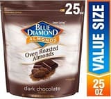Blue Diamond Oven Roasted Dk chocolate Dusted Almonds dark chocolate flavored