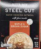 Betteroats Steel Cut Quick Cooking Oatmeal with Flax Seeds Maple & Brown Sugar
