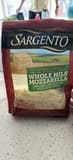 Sargento Whole Milk Mozzarella Shredded Low Moisture Mozzarella Cheese