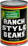 Ranch Style Brand Beans with sliced jalapeno peppers