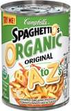 Campbell's Spaghettio's a to z's shaped organic pasta in