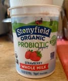 Stonyfield Organic PROBIOTIC yogurt STRAWBERRY WHOLE MILK