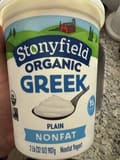 Stonyfield Organic Greek Plain Nonfat