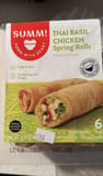 Summ! Thai basil chicken spring rolls