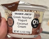 Trader Joe's Greek Nonfat Yogurt Coconut Cream