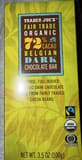 Trader Joe's 72% cacao Belgian dark chocolate bar