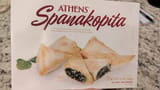 Athens Spanakopita a rich and savory blend of spinach and cheese, hand wrapped in layers of light, flaky phyllo dough, spanakopita