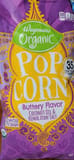 Wegmans Organic Popcorn Buttery Flavor Coconut Oil & Himalayan Salt