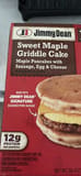 Jimmy Dean Sweet Maple Griddle Cake Maple Pancakes with Sausage, Egg & Cheese Sandwich