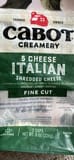 Cabot Creamery 5 Cheese Italian Shredded Cheese Fine Cut