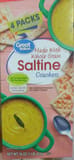 Great Value Saltine Crackers With Whole Grain