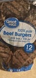 Great Value Beef Burgers