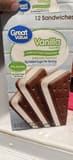 Great Value Vanilla Flavored Lowfat Ice Cream Sandwiches