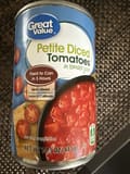Great Value Petite Diced Tomatoes in tomato juice