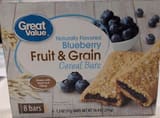 Great Value Blueberry Flavored Fruit & Grain Cereal Bars