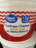 Great Value Cottage Cheese Small Curd 4% Milkfat Minimum