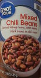 Great Value Mixed chili beans dark red kidney beans