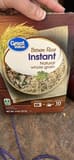 Great Value Brown Rice Instant Natural whole grain