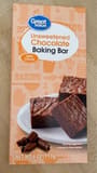 Great Value Unsweetened Chocolate Baking Bar