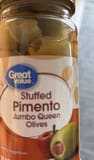 Great Value Stuffed pimento jumbo queen olives