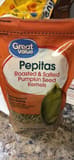 Great Value Pepitas Roasted & Salted Pumpkin Seed Kernels