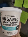 Trader Joe's Organic Creamy Cashew Cultured Yogurt Alternative Plain Unsweetened