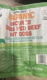 Trader Joe's Organic Uncured Grass Fed Beef Hot Dogs