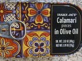 Trader Joe's Calamari pieces in olive oil