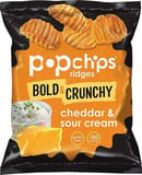Popchips Ridged potato chips cheddar sour cream potato