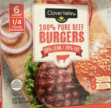 Clover Valley 100% Beef Burgers 80% Lean / 20% Fat