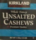 Kirkland Signature Whole fancy unsalted cashews
