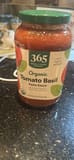 365 Whole Foods Market Organic Tomato Basil Pasta Sauce