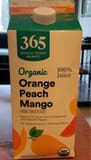 365 Everyday Value Organic 100% juice Orange Peach Mango